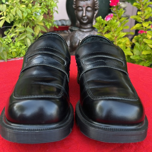 🏴󠁧󠁢󠁥󠁮󠁧󠁿 Dr. Martens MIE Mono Black Chunky Block Heel Penny Loafers UK 7 - Picture 9 of 17